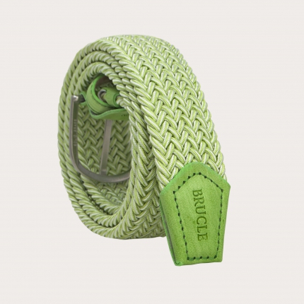 BRUCLE Cintura intrecciata elastica melange nickel free, verde