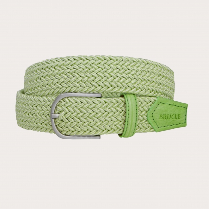 Cintura intrecciata elastica melange nickel free, verde