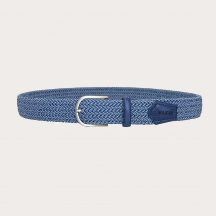 Cintura intrecciata elasticizzata melange nickel free, toni di blu