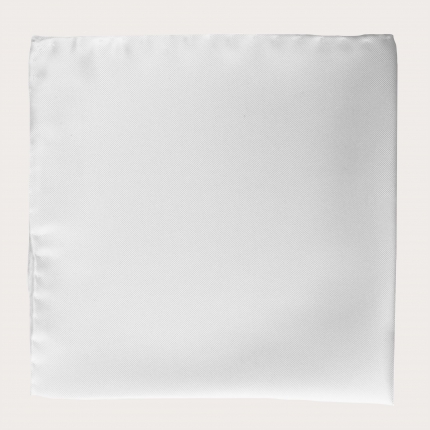 Classic pocket square in white silk