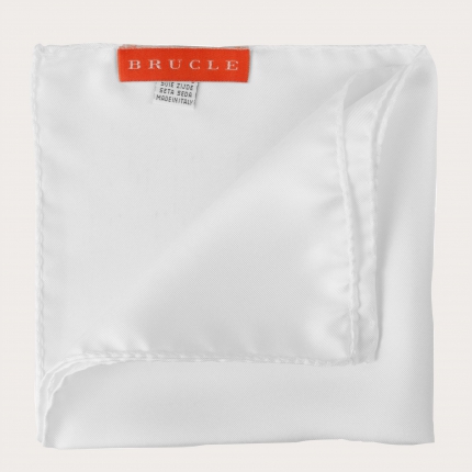 Classic pocket square in white silk