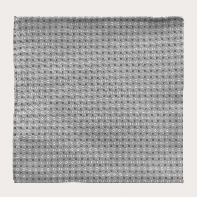 Pocket square jacquard silk grey 