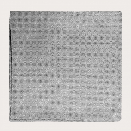 Pocket square jacquard silk grey 