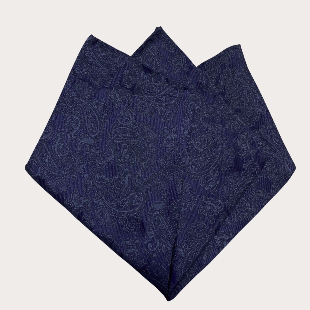 BRUCLE Einstecktuch aus Jacquard-Seide, marineblaues Paisley-Muster