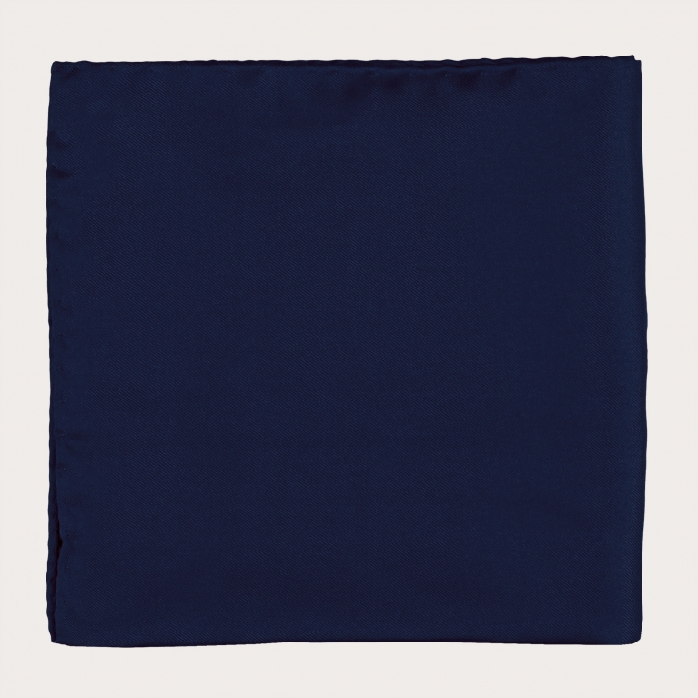 Einfarbige Einstecktücher aus Seide blau navy