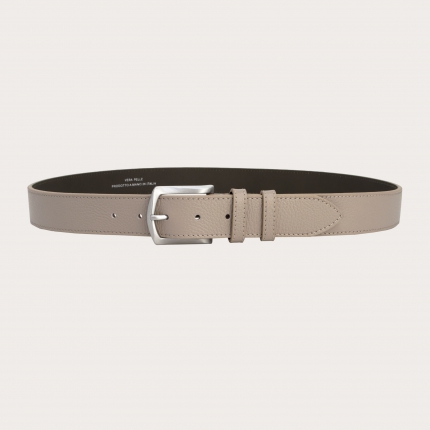 Flat belt in calfskin, dove gray