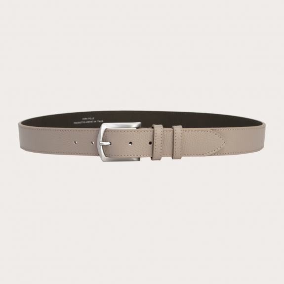 flat leather belt dove grey
