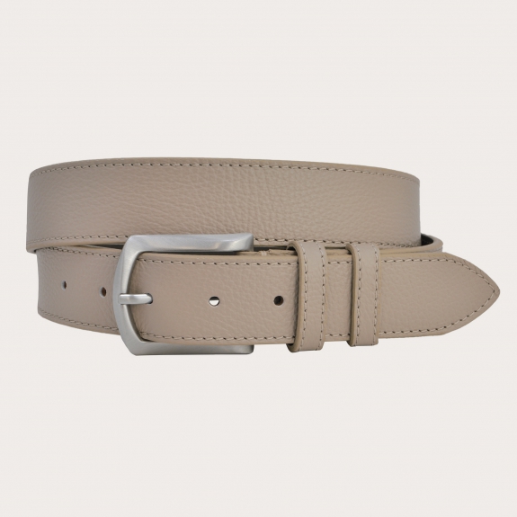 BRUCLE Ceinture plate en cuir de veau, gris tourterelle