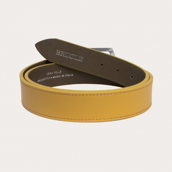BRUCLE genuine leather belt yellow oca