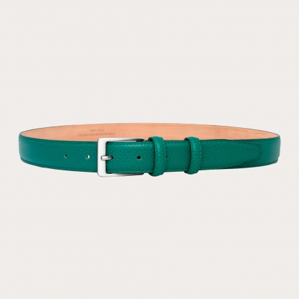 Genuine leather belt, green