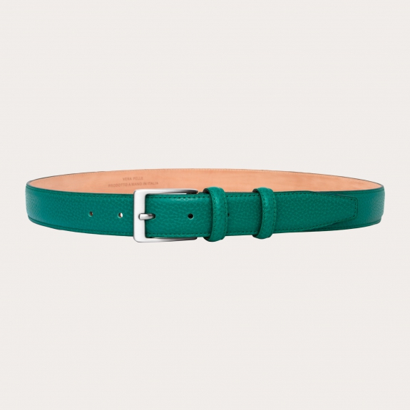 BRUCLE Cinturón verde bajo en piel abatanada