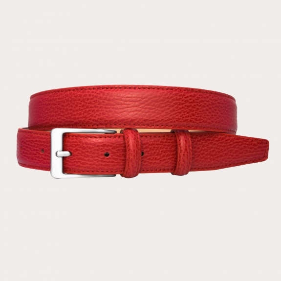 BRUCLE Red belt in tumbled calfskin