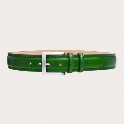 Emerald green Florentine leather belt