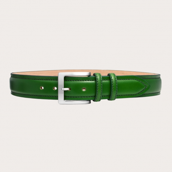BRUCLE Cintura in cuoio fiorentino verde smeraldo