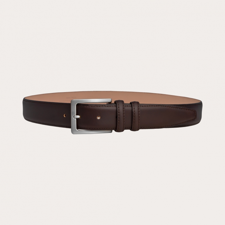 Ceinture classique en cuir marron foncé