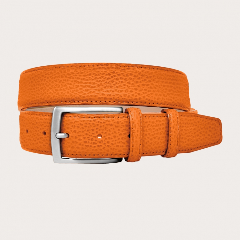 Casual leather belt, orange