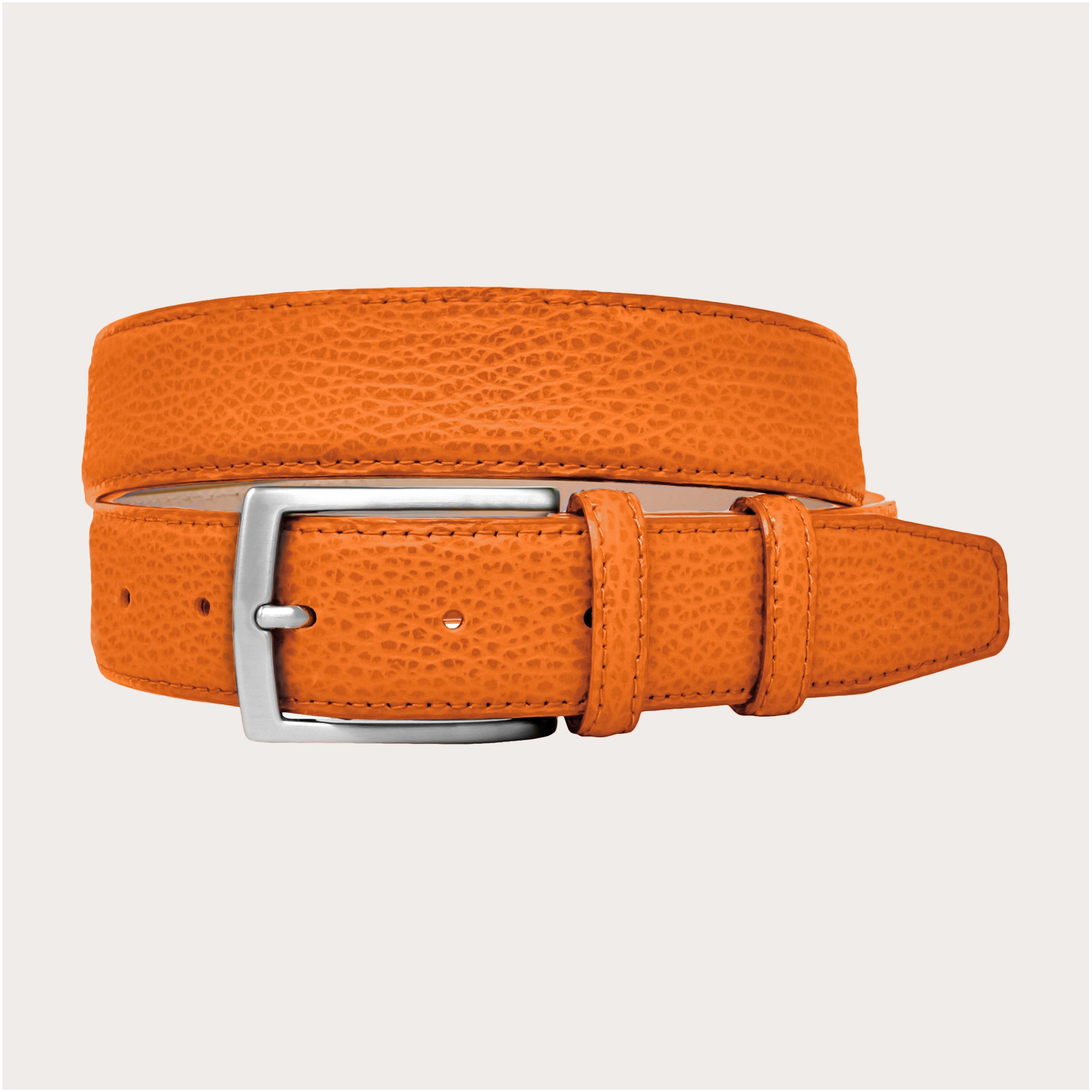 BRUCLE Cinturón casual de piel, naranja