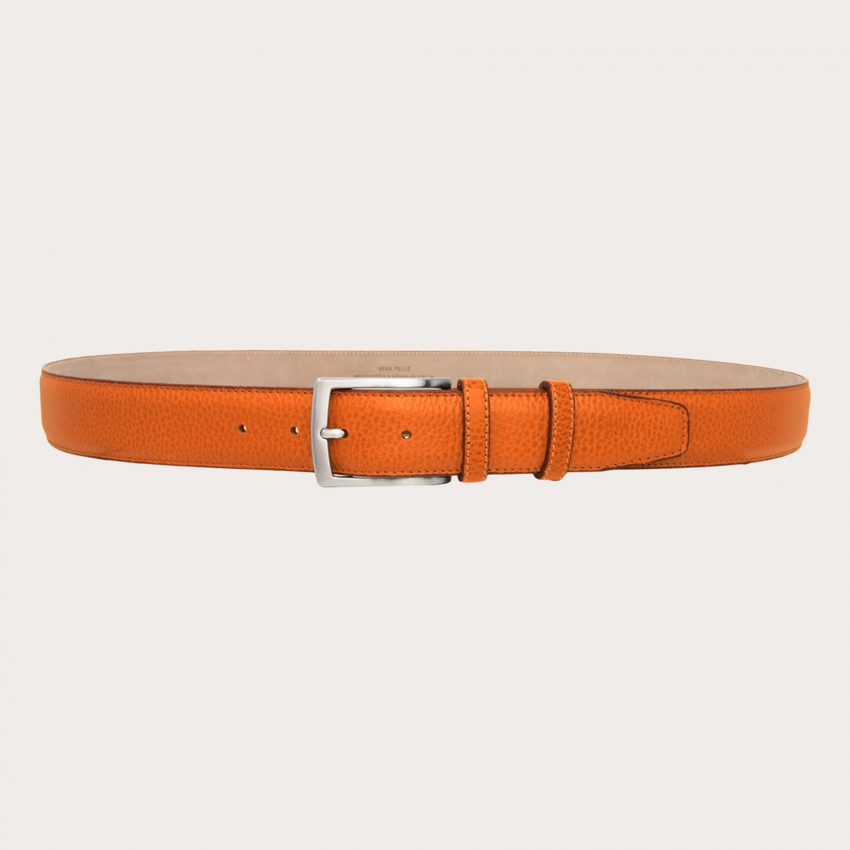 Accesorios Cinturones Cinturones de cuero Cintur\u00f3n de cuero naranja claro look casual 