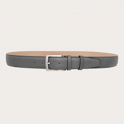 Elegant unisex belt in genuine leather, grey