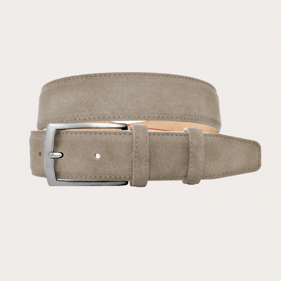 BRUCLE Casual suede leather belt, beige