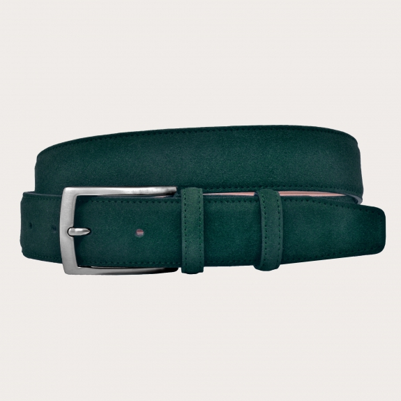 BRUCLE Forest green suede belt