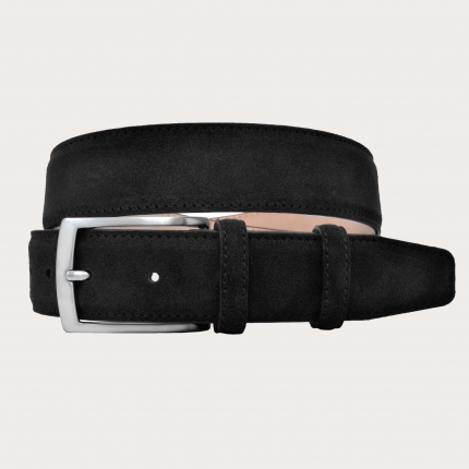 Black suede leather belt