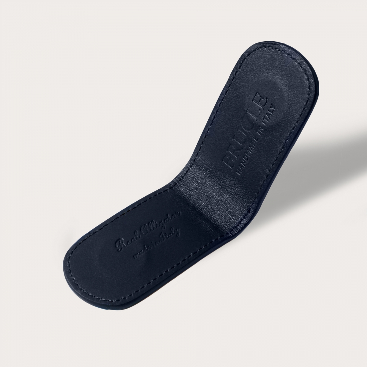 Pince à billets magnétique en crocodile, échelle rectangulaire, bleu brillant