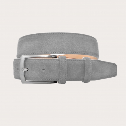 Suede leather belt, ash grey