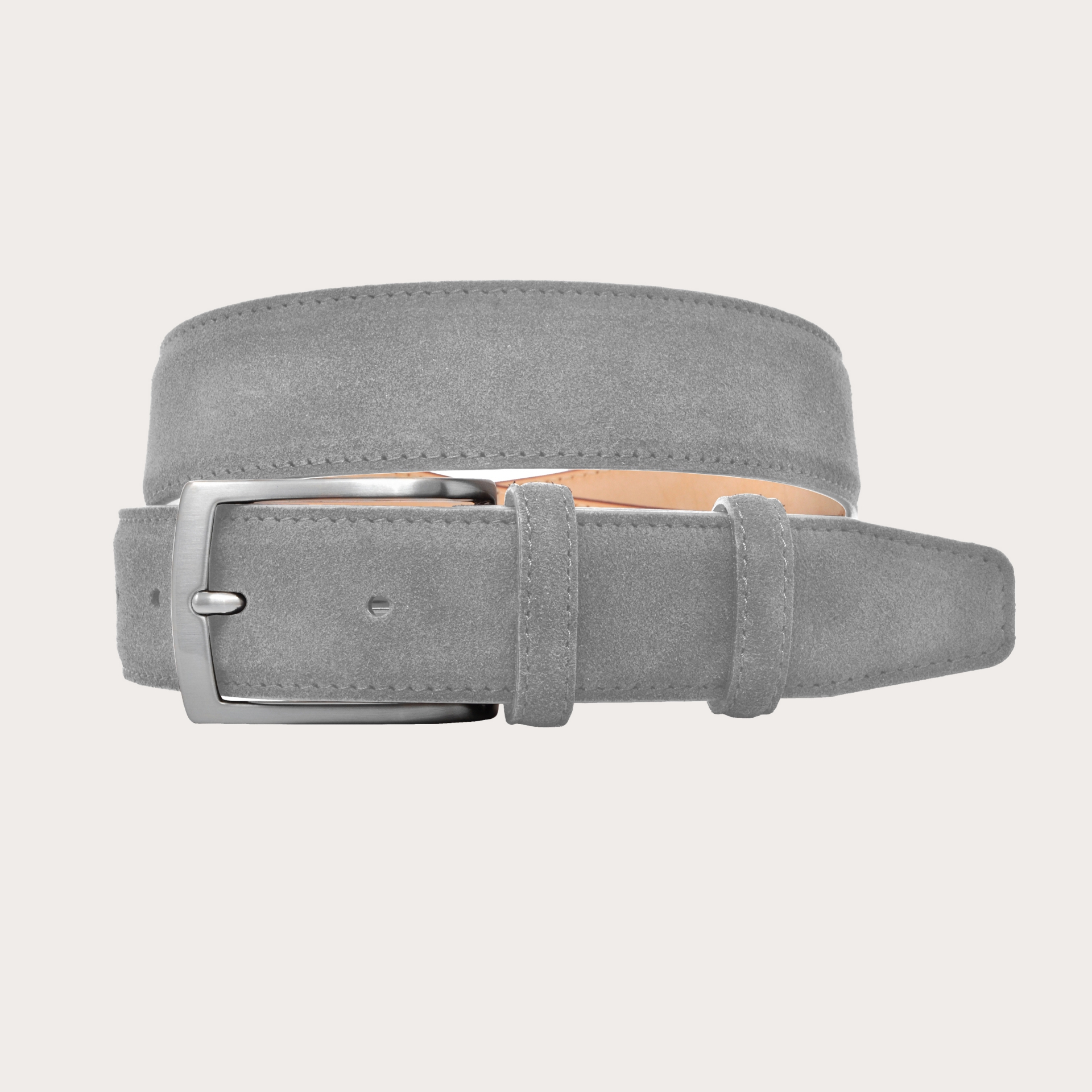 BRUCLE Ash grey suede belt