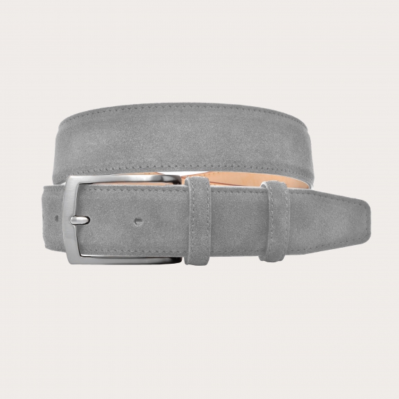 Belt suede leather grey