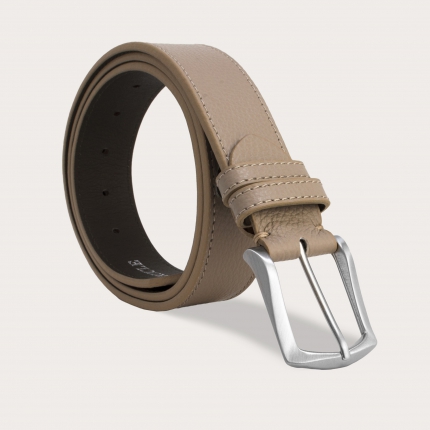 Cintura piatta tortora in pelle bottalata