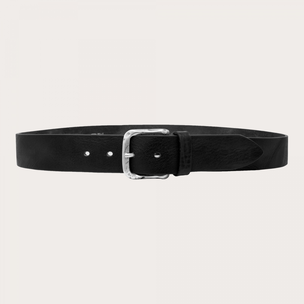 BRUCLE Casual belt in raw-cut bull leather, black