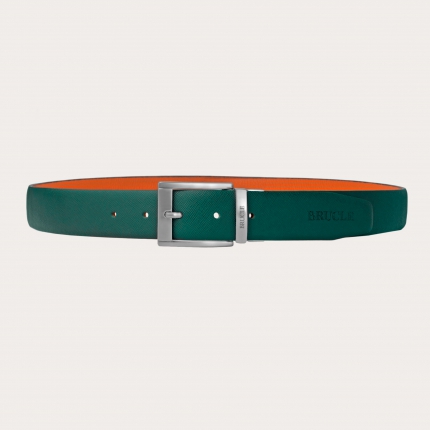 Cintura reversibile verde e arancione
