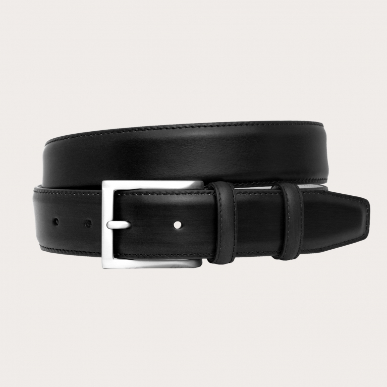 Elegante cinturón negro colorido a mano