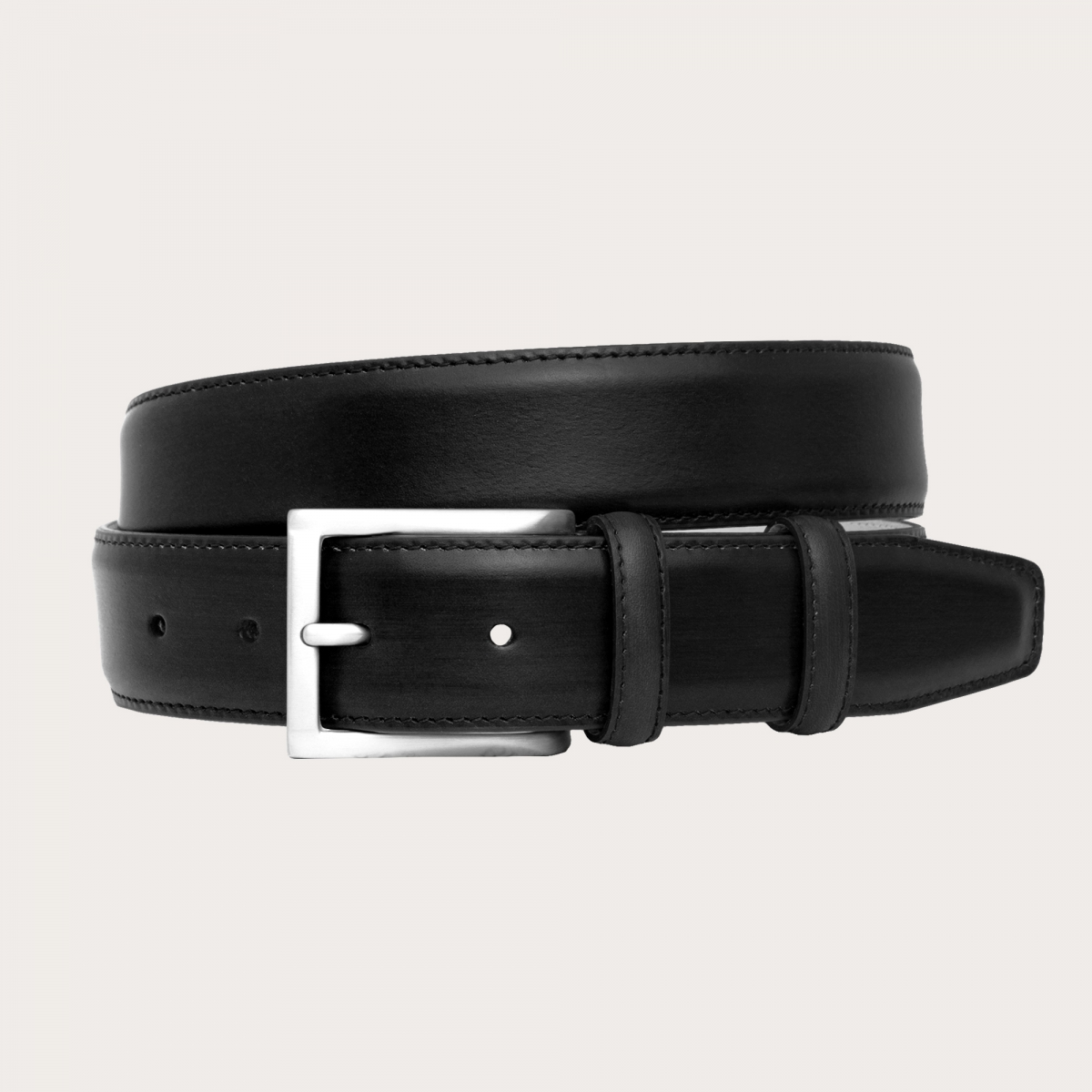 Ceinture brun foncé or en cuir tamponné à la main, sans nichel