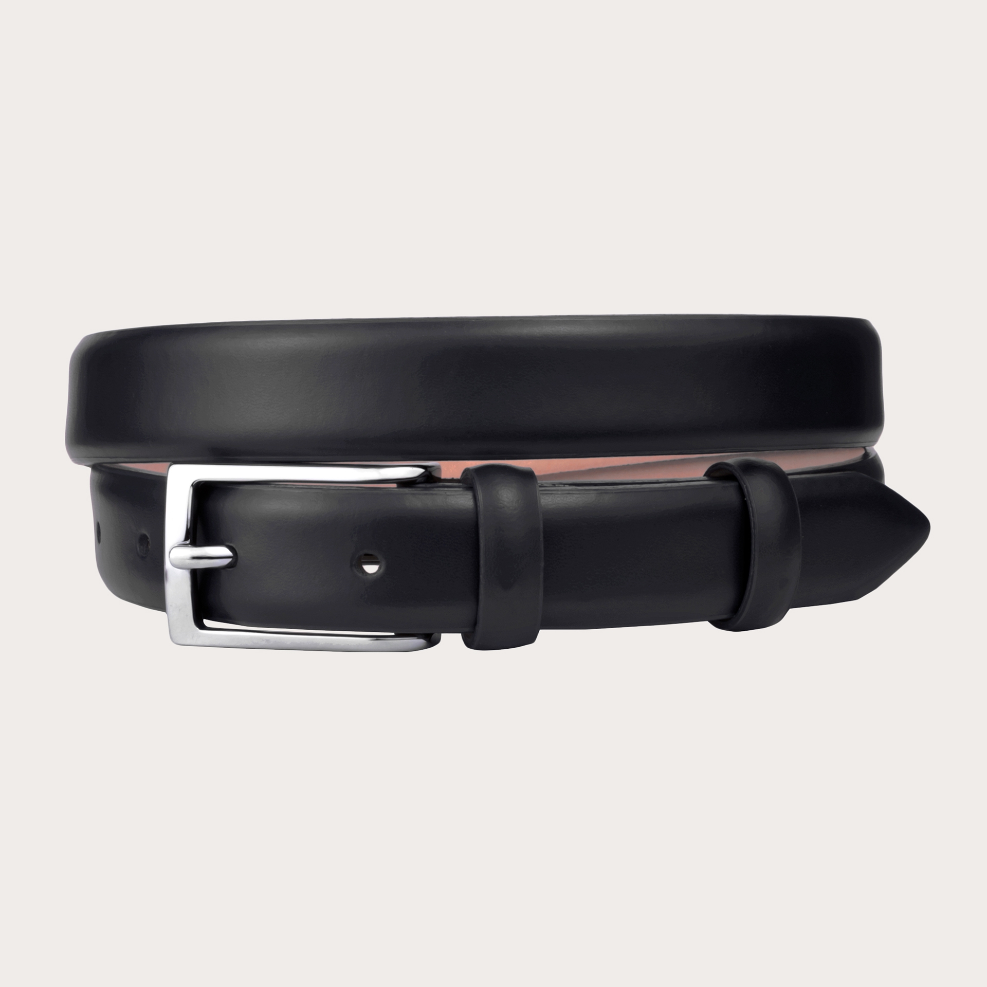 BRUCLE Women's black leather belt