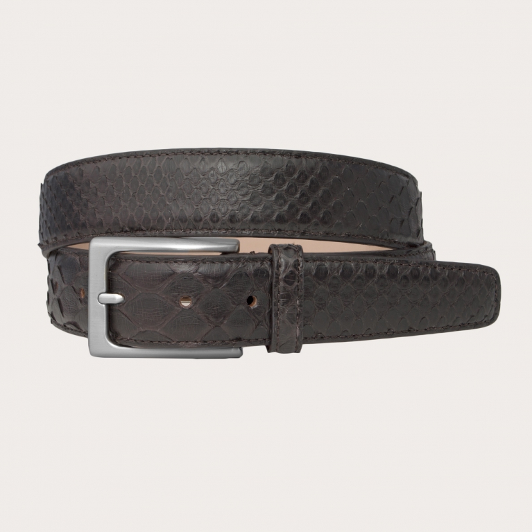 Dark brown python belt