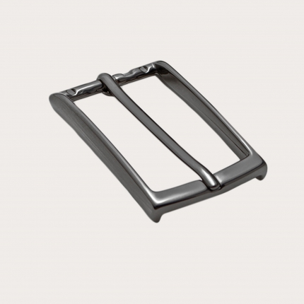 Square 35mm nickel free buckle with satin sides, gunmetal