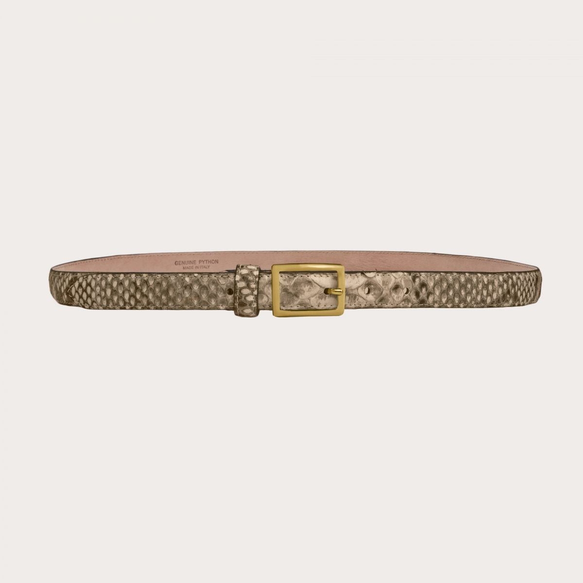 Genuine python women belt, beige