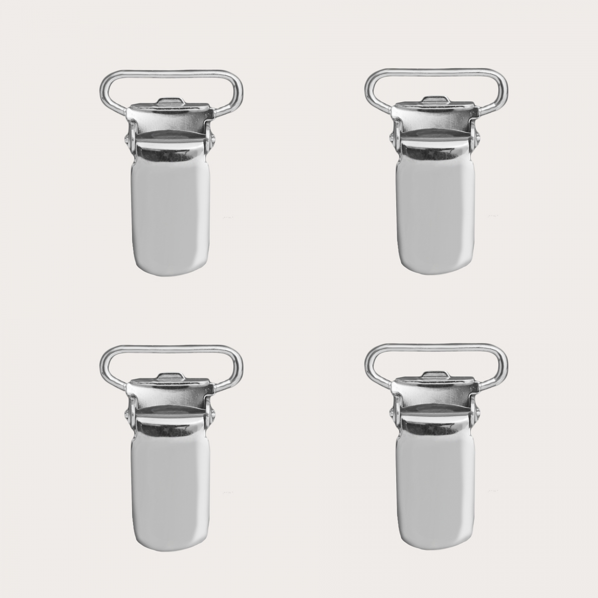 Replacement clip 4 pz. set for 25mm suspenders, nickel free