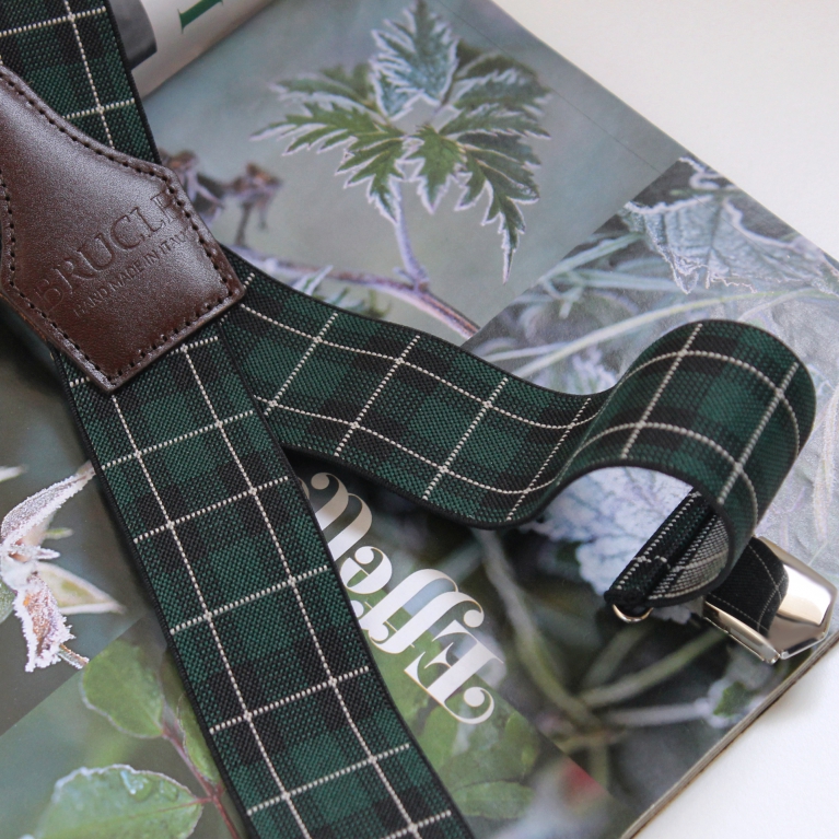 Hosenträger check Tartan grün