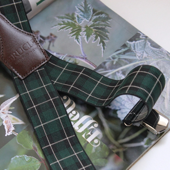 Hosenträger check Tartan grün