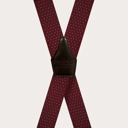 Braces Elastic X Suspenders bordeaux dots