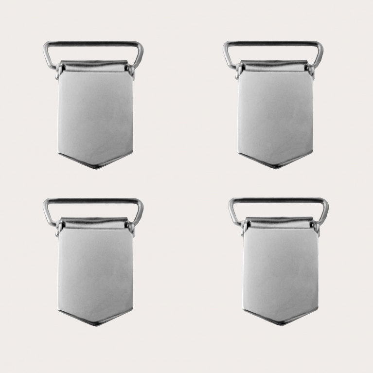 Set of 4 replacement clips for suspenders with 25mm attachment