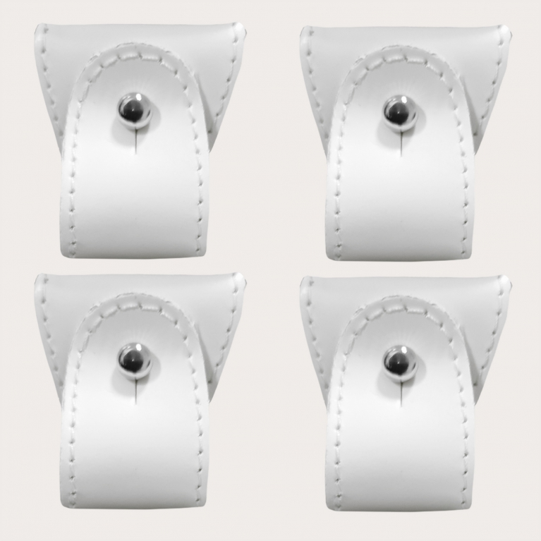 Jeu d'embouts de rechange en cuir pour bretelles à double usage, 4 pièces, blanche