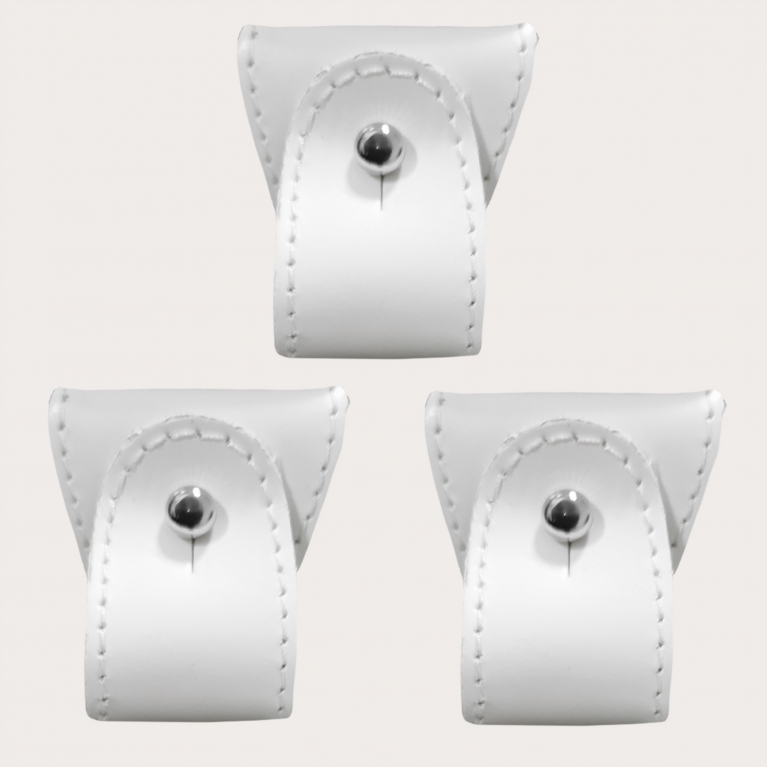 Ersatz-Set Lederenden für Dual-Use-Hosenträger, 3-tlg., weiß