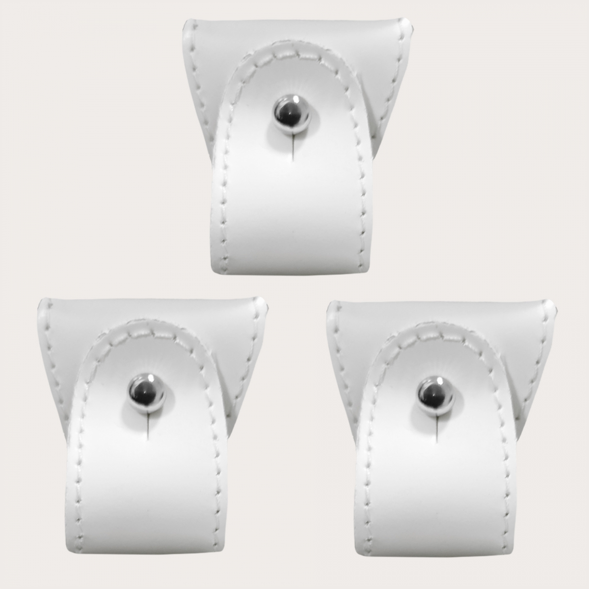 BRUCLE Juego de repuestos de extremos de cuero para tirantes de doble uso, 4 uds., blanco