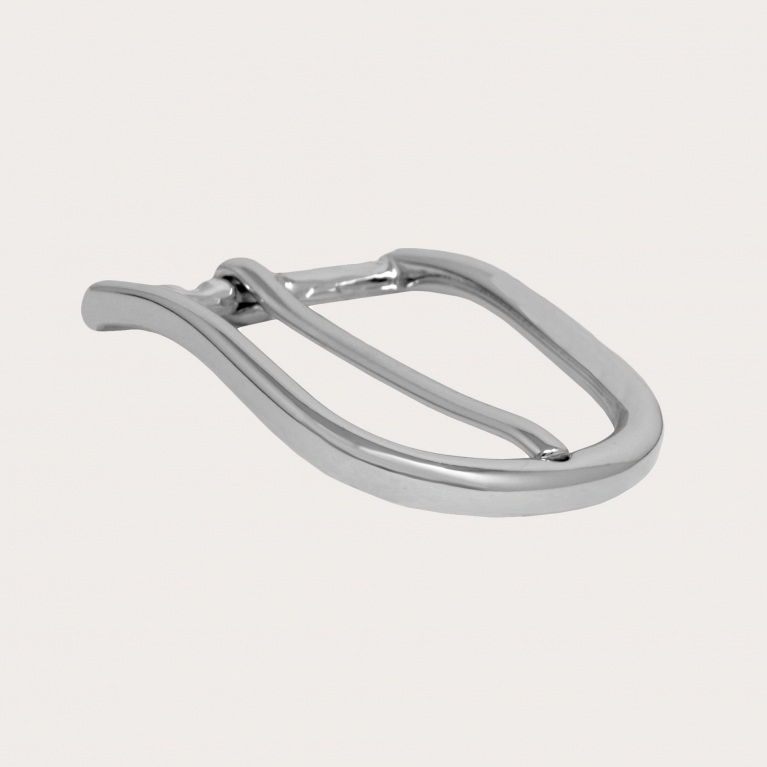 Fibbia stondata nickel free per cinture da 35 mm, lucida