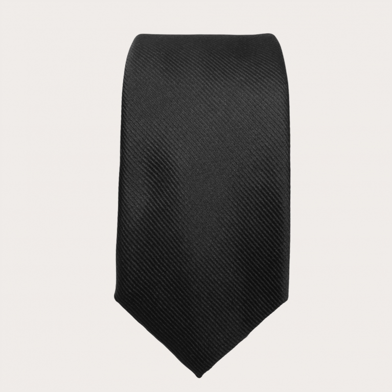 Klassische Krawatte aus reiner Seide, schwarz