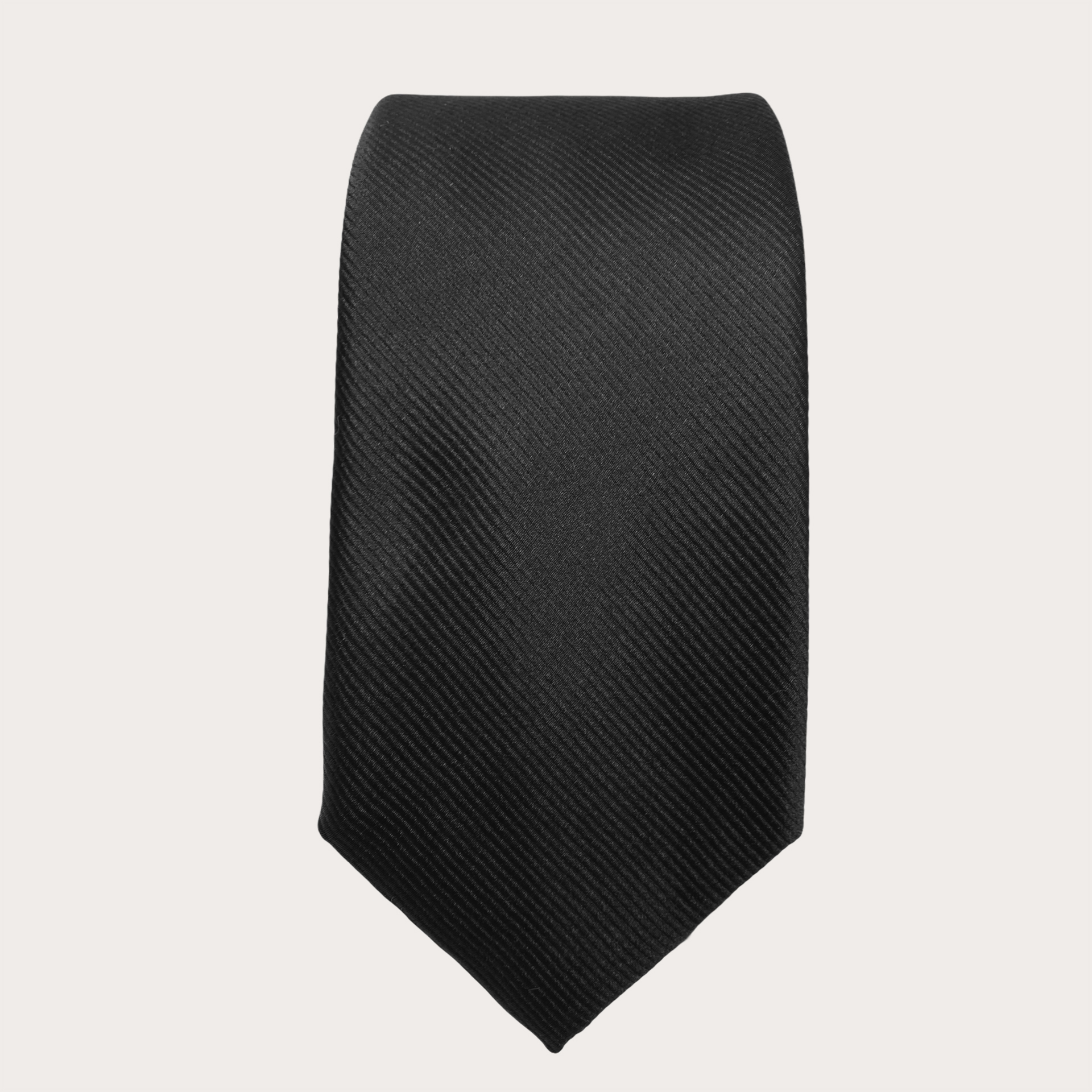 BRUCLE Corbata clásica en pura seda, negra